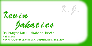 kevin jakatics business card